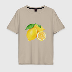 Мужская футболка оверсайз Сочные лимоны