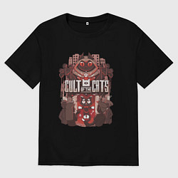 Футболка оверсайз мужская Cult Of The Cats, цвет: черный