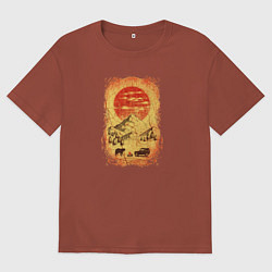 Мужская футболка оверсайз Бездорожье и медведи