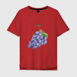 Футболка оверсайз мужская Grape виноград, цвет: красный