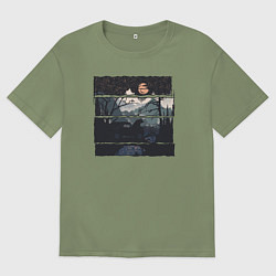 Мужская футболка оверсайз Внедорожник и медведь