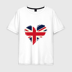 Футболка оверсайз мужская Сердце - Британия, цвет: белый
