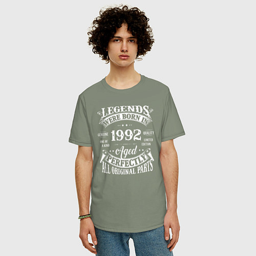 Мужская футболка оверсайз Легенды рождаются в 1992 / Авокадо – фото 3