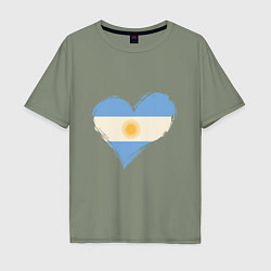 Мужская футболка оверсайз Сердце - Аргентина