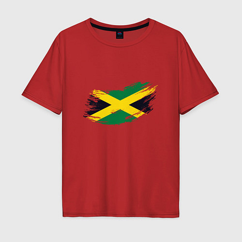 Мужская футболка оверсайз Jamaica Flag / Красный – фото 1