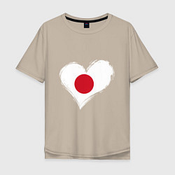 Мужская футболка оверсайз Сердце - Япония