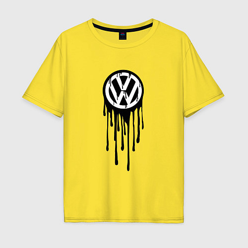 Мужская футболка оверсайз Volkswagen - art logo / Желтый – фото 1