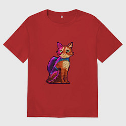 Мужская футболка оверсайз Stray pixel art