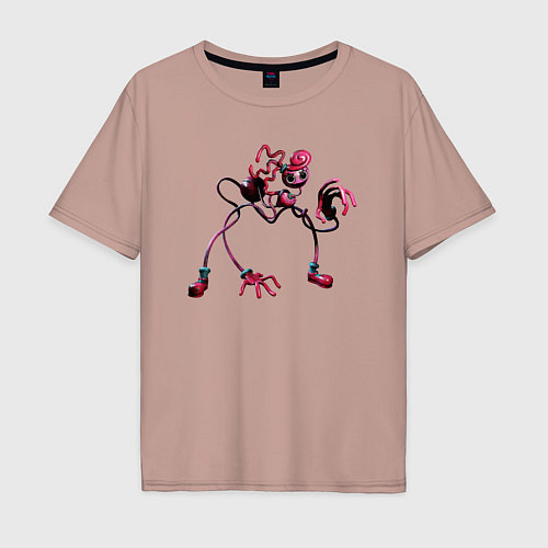 Мужская футболка оверсайз Мама длинные ноги из Poppy Playtime / Пыльно-розовый – фото 1