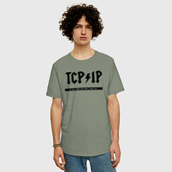 Футболка оверсайз мужская TCPIP Connecting people since 1972, цвет: авокадо — фото 2