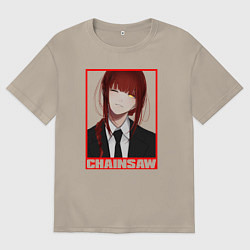 Футболка оверсайз мужская Макима - Демон контроля, цвет: миндальный