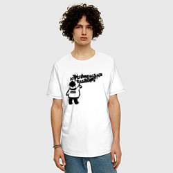 Футболка оверсайз мужская Акаб про преступников, цвет: белый — фото 2