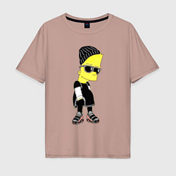Мужская футболка оверсайз Барт Симпсон в тёмных очках