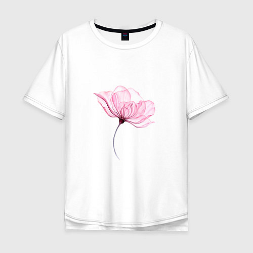 Мужская футболка оверсайз Цветок ласки и нежности / Белый – фото 1