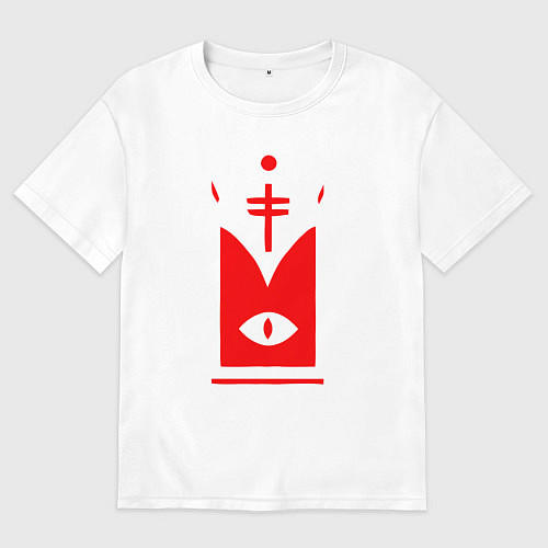 Мужская футболка оверсайз Око - Cult of the lamb / Белый – фото 1