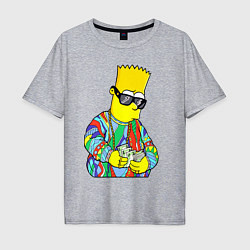 Мужская футболка оверсайз Барт Симпсон считает выручку