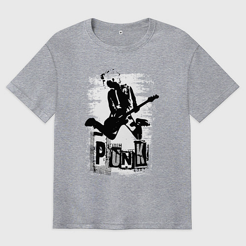 Мужская футболка оверсайз Punk jump / Меланж – фото 1