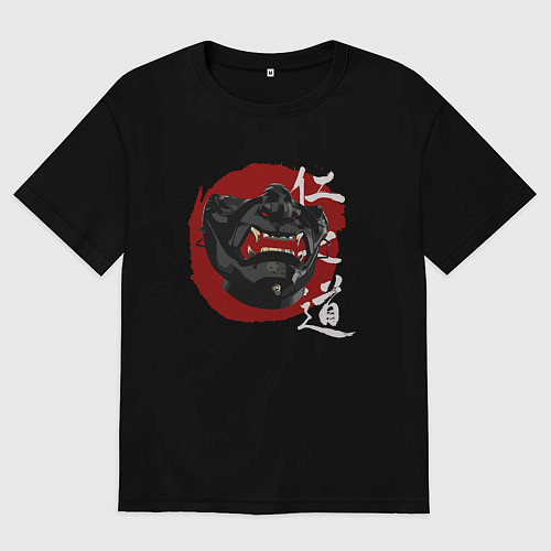 Мужская футболка оверсайз Маска Дзина / Черный – фото 1