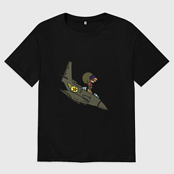 Мужская футболка оверсайз Летчик - самолетчик