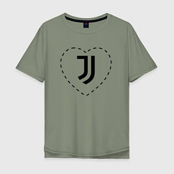 Футболка оверсайз мужская Лого Juventus в сердечке, цвет: авокадо