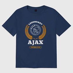 Мужская футболка оверсайз Лого Ajax и надпись legendary football club
