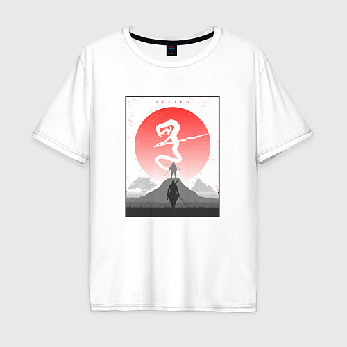 Мужская футболка оверсайз Солнце Секиро / Белый – фото 1