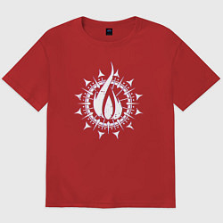 Футболка оверсайз мужская In flames - logo neon, цвет: красный