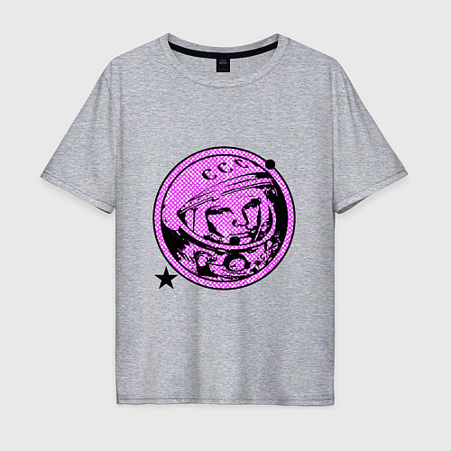 Мужская футболка оверсайз Gagarin - Violet / Меланж – фото 1