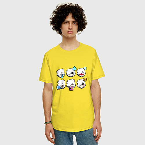 Мужская футболка оверсайз Значки на Колетт Пины Бравл Старс Colette / Желтый – фото 3