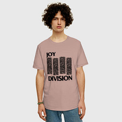 Футболка оверсайз мужская Joy Division - rock, цвет: пыльно-розовый — фото 2