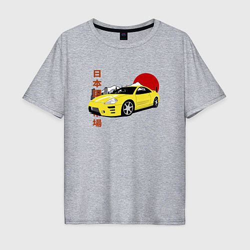 Мужская футболка оверсайз Mitsubishi eclipse 3g JDM / Меланж – фото 1