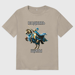 Мужская футболка оверсайз Герои 3 - Поднять щиты