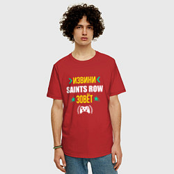 Футболка оверсайз мужская Извини Saints Row зовет, цвет: красный — фото 2