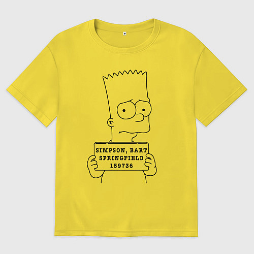 Мужская футболка оверсайз Simpson, Bart, Springfield, 159736 / Желтый – фото 1