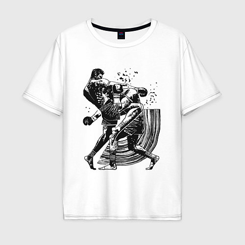 Мужская футболка оверсайз Кикбоксинг / Белый – фото 1