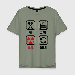 Мужская футболка оверсайз Eat - sleep - Fallout - repeat
