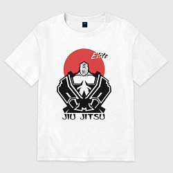 Футболка оверсайз мужская Jiu Jitsu red sun logo, цвет: белый