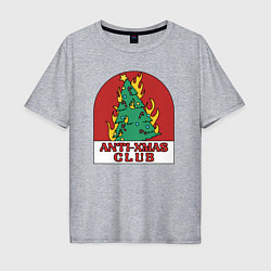 Футболка оверсайз мужская Anti xmas club, цвет: меланж