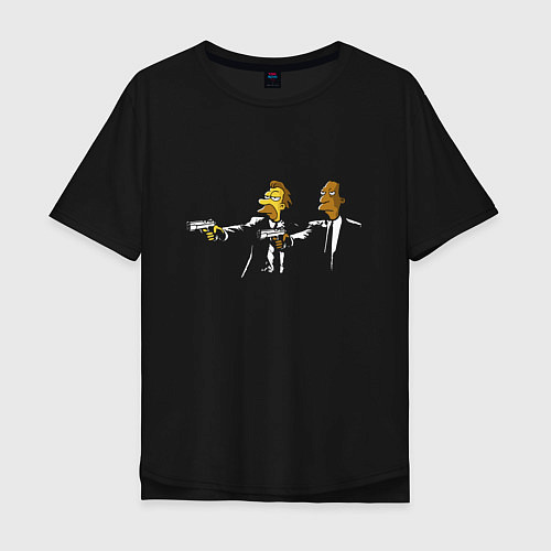 Мужская футболка оверсайз Pulp Simpsons - remake - Tarantino / Черный – фото 1