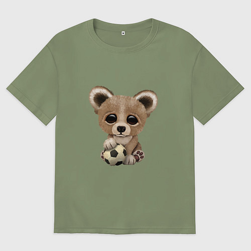 Мужская футболка оверсайз Футбол - Медведь / Авокадо – фото 1