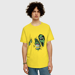 Футболка оверсайз мужская Zombie Monster, цвет: желтый — фото 2