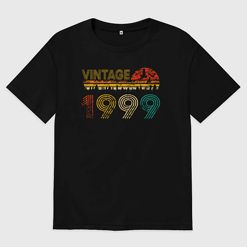 Мужская футболка оверсайз Винтаж 1999 ретро / Черный – фото 1
