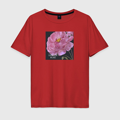 Мужская футболка оверсайз Векторная роза / Красный – фото 1