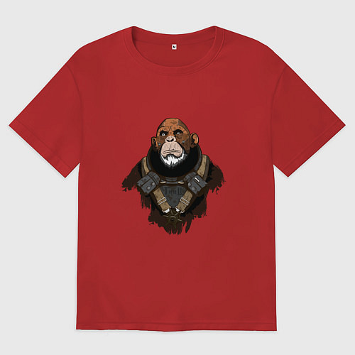 Мужская футболка оверсайз SpaceMonkey / Красный – фото 1