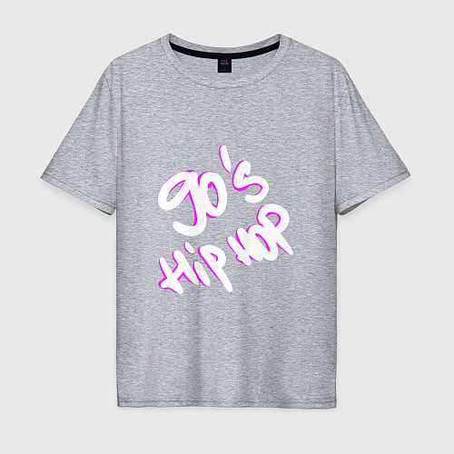 Мужская футболка оверсайз 90s Hip Hop / Меланж – фото 1