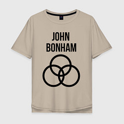 Футболка оверсайз мужская John Bonham - Led Zeppelin - legend, цвет: миндальный