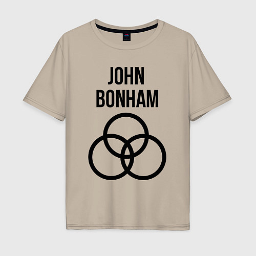 Мужская футболка оверсайз John Bonham - Led Zeppelin - legend / Миндальный – фото 1
