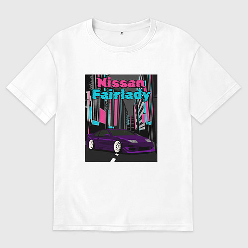 Мужская футболка оверсайз Nissan Fairlady Z32 300ZX / Белый – фото 1
