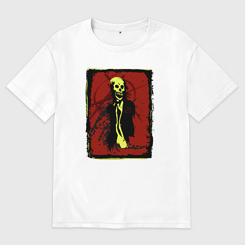 Мужская футболка оверсайз Анархия череп / Белый – фото 1