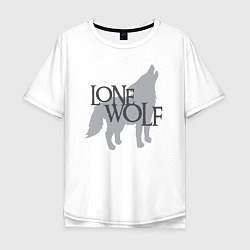 Футболка оверсайз мужская LONE WOLF одинокий волк, цвет: белый